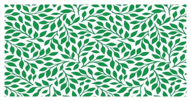 Seamless Leaf Pattern in Green and White Background vector
