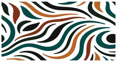 Abstract Pattern with Organic Shapes and Curved Lines in Earthy Tones vector