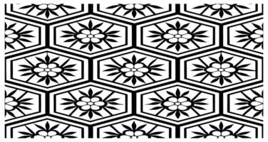 Black and White Geometric Pattern - Hexagonal Grid Design vector