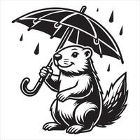 The Laughing Rodent - Groundhog's Jocular Approach to Weather vector