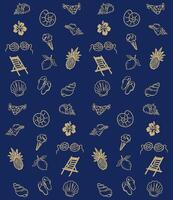 Summer beach holiday pattern background illustration layout print art fabric textile design editable vector