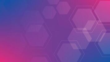 abstract graphic geometric background with hexagon shape on blue and pink gradient color vector