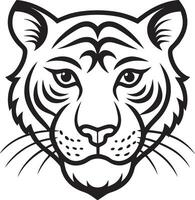 a tiger head is shown in black and white vector