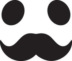 a black and white mustache with two eyes vector