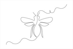 Bee one line drawing art of isolated continuous line illustration vector