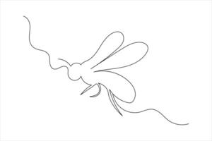 Bee single line drawing art of isolated continuous outline illustration vector