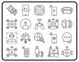 metaverse icon set designed in a modern and futuristic style, ideal for digital design needs, applications, websites, and other creative projects. vector