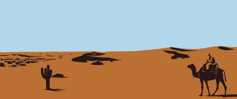Islamic desert-themed background illustration, designed with elegant and spiritual aesthetics. Ideal for event invitations, greeting cards, and digital decorations. vector