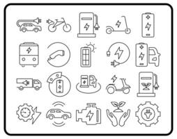 Multipurpose Electric Vehicle Icon Set, ideal for websites, mobile apps, presentations and marketing materials. modern and minimalist. vector