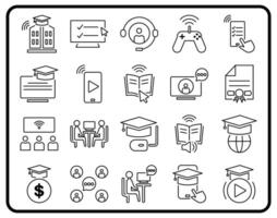 Online Education icon set. Modern and flexible style suitable for app design projects, websites, or educational promotional materials. vector
