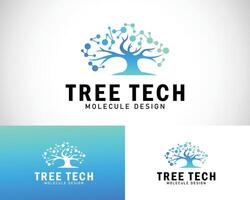 Tree digital logo creative design concept connect innovation idea technology molecule science vector