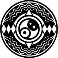 A solid style icon of psychic waves symbol vector