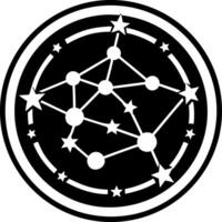 A glyph style icon of constellation map symbol vector