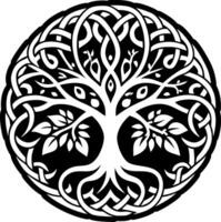Enchanted tree icon in glyph style vector