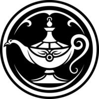 Magic lamp symbol icon in glyph style vector