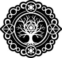 A filled style icon of celestial tree symbol vector