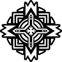 A solid style icon of cosmic cross symbol vector