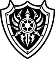 A solid style icon of mythical shield symbol vector