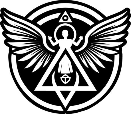 A filled style icon of healing angel symbol