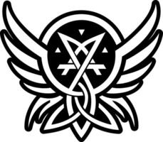 Angelic rune symbol icon in solid style vector