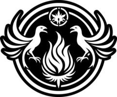 Firebird seal symbol icon in solid style vector
