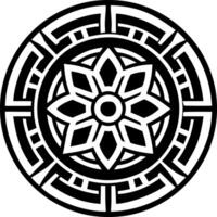 A glyph style icon of sacred circle symbol vector