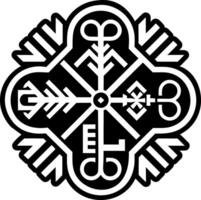 Runic key symbol icon in solid style vector