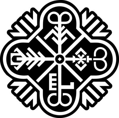 Runic key symbol icon in solid style