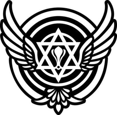 A filled style icon of seraphim symbol