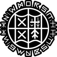 A solid style icon of nordic rune symbol vector