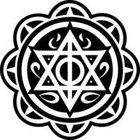 Mystical script symbol icon in glyph style vector