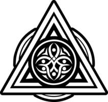 A filled style icon of triangular sigil vector