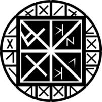 A glyph style icon of rune pattern symbol vector
