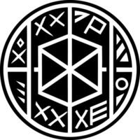 Rune art symbol icon in solid style vector