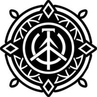 Mystic rune icon in solid style vector