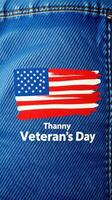 Celebration of Veteran's Day on denim with American flag design and message of gratitude photo