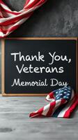 Remembering the brave heroes on Memorial Day with a heartfelt message of gratitude and an American flag backdrop photo