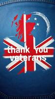 United Kingdom tribute to veterans with bold thank you message on denim background photo