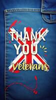 Celebration of gratitude for veterans with a British flag design on denim background reflecting appreciation and respect photo