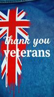 Celebrating veterans with a patriotic message on denim showcasing a British flag design photo