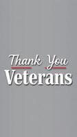 Celebrating the contributions and sacrifices of veterans with a heartfelt message in bold lettering photo