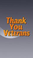 Gratitude message honoring veterans displayed in bold orange typography against a gray background photo