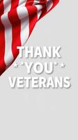 Tribute to veterans with a patriotic theme featuring a waving flag and a heartfelt message of gratitude photo