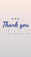 Thank you message honoring veterans displayed on a light background with stars photo