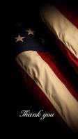 Flag draped elegantly with stars and stripes, conveying gratitude in a solemn and respectful manner photo