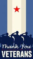 Veterans salute and appreciation displayed with red star against blue background on commemorative design photo