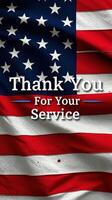 Emotional tribute featuring American flag with gratitude message reflecting national pride photo