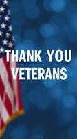 Celebration of veterans with an American flag backdrop expressing gratitude and appreciation photo