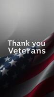 Patriotic tribute honoring veterans with an American flag backdrop photo