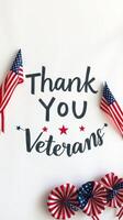 Thanking veterans with a creative display of flags and a heartfelt message in a festive setting photo